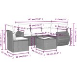  6-dijelni set vrtnih sofa od poliratana s jastucima smeđi | shoptok.hr