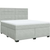 vidaXL Krevet s oprugama i madracem svjetlosivi 180x200 cm baršunasti | shoptok.hr