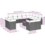  13-dijelni set vrtnih sofa s jastucima bež od poliratana | shoptok.hr