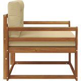  Srednja sofa za van Čvrsto drvo akacije Prirodna - Prirodno i bež Zakrivljeni | shoptok.hr