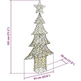 vidaXL Božično drevo med 240 LED Toplo bela 180 cm Ratan | Shoptok.si