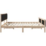  Okvir kreveta Smeđa i crna 200 x 200 cm Masivna borovina | shoptok.hr