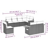  8-dijelni set vrtnih sofa od poliratana s jastucima crni | shoptok.hr