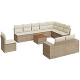 Maison Chic Seti vrtnega pohištva - Vrtna garnitura - Vrtni pohištvo set 11-delna z blazinami bež poli ratan, (21810266) | Shoptok.si