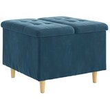  Otoman za pohranu s jastukom Plava 60 x 60 x 45 cm Baršun | shoptok.hr