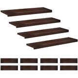 Step treads 12 kom. 90 x 25 x 2 cm Tamno smeđa Slike