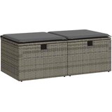 Maison Chic Seti vrtnega pohištva - Vrtna garnitura - Vrtni pohištvo set z blazinami 2-delna siv ratan/akacija, (21798403) | Shoptok.si