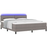 Box Spring postelja z vzmetnico in LED osvetlitvijo, taupe 180x200 cm, blago, (22067116) | Shoptok.si