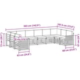  Set vanjskih sofa 10 pcs Bijela i krem 363 x 187,5 x 73 cm | shoptok.hr
