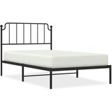 Metalni okvir za krevet s uzglavljem crni 107x203 cm | shoptok.hr