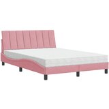  Krevet s madracem Hanko ružičasti 120 x 200 cm baršunasti | shoptok.hr