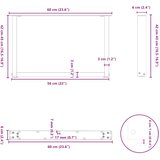  Noge za klub stolić U-oblik 2 kom Prirodni čelik 60 x (42-43) cm Čelik | shoptok.hr