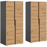 Livetastic OMARA S KLASIČNIMI VRATI, antracit, hrast artisan | Shoptok.si