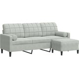  Trosjed s tabureom svjetlosivi 180 cm baršunasti | shoptok.hr