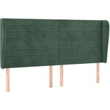  Uzglavlje s ušima tamnozeleno 183x23x118/128 cm baršunasto | shoptok.hr