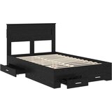  Krevetna konstrukcija Crni hrast 135 x 190 cm Konstruirano drvo | shoptok.hr