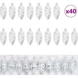 vidaXL Dekoracija božičnega drevesa 40 pcs srebrna | Shoptok.si