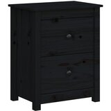 Maison Chic Nočna omarica - Nočna miza črna 50x35x61,5 cm trdna borovina, (21687537) Cene