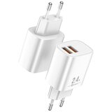 BZ Qcharx Apolo polnilec 2.4A 12W 2 USB vhoda bel, (21580874) | Shoptok.si