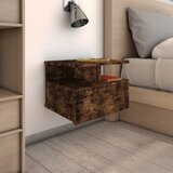 The Living Store Lebdeča nočna omarica dimljeni hrast 40x31x27 cm inženirski les - Lebdeča Nočna Omarica, (21421154) Cene