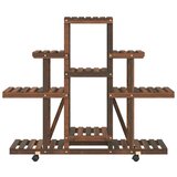  Stalak za cvijeće s kotačima 110x25x101 cm od masivne jelovine | shoptok.hr