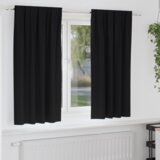 vidaXL Zavese z zavesami 2 pcs Črna 175x140cm Poliester | Shoptok.si