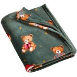 Catherine Lansfield Tamno zelena deka s božićnim motivom 170x130 cm Christmas Tartan Teddy Bear – Cijene