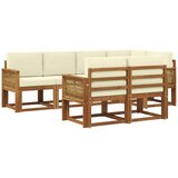 vidaXL Zunanja garnitura za sedenje 7 pcs Naravna in smetana Poliester, (5000280766) | Shoptok.si