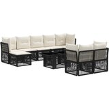  Sjedeća garnitura za vrt 10 kom. Crna poliratan 100 x 55 x 73 cm | shoptok.hr