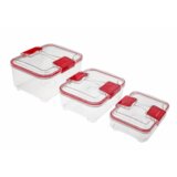 Status nižjih posod za shranjevanje, 3-delni set, rdeča | Shoptok.si