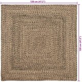  Tepisi za područja Prirodna i crna 120 x 120 cm Juta | shoptok.hr