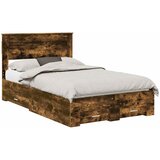  Krevetna konstrukcija s ladicama Dimljeni hrast 135 x 190 cm | shoptok.hr