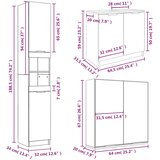  3-dijelni set kupaonskih ormarića bijeli od konstruiranog drva | shoptok.hr