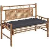 The Living Store Vrtna klop z blazino 120 cm bambus - Vrtna Klop, (21459620) Cene