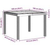 3 Set 3 kosov vrtne jedilnice z blazinami svetlo siva poliratan, (22089762) | Shoptok.si
