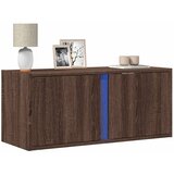 Maison Chic Stenska TV omarica - TV stojalo - Televizijska omarica z LED lučkami rjavi hrast 80x31x35 cm, (21701442) | Shoptok.si