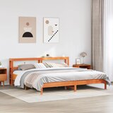Maison Chic Posteljni okvir - Dvoposteljna postelja - Zakonska postelja brez vzmetnice vošč. rjav 180x200 cm borovina-J4540, (21775212) | Shoptok.si