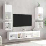  Noćni ormarić s LED svjetlima zidni bijeli | shoptok.hr