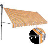 Tenda na ručno uvlačenje s LED svjetlima 400 cm žuto-plava | Eponuda.com