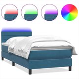 Box spring postelja z vzmetnico temno modra 80x220 cm žamet, (21793111) | Shoptok.si