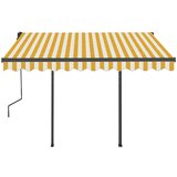  Tenda na ručno uvlačenje sa stupovima 3 x 2 5 m žuto-bijela | shoptok.hr