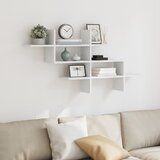  Zidna polica bijela 124,5x18x60,5 cm od konstruiranog drva | shoptok.hr