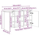  Komplet omaric za kopalnico s polico 3 pcs 126 x 16 x 62,5 cm, (5000246327) Slike