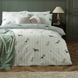 Catherine Lansfield Zelena posteljina za bračni krevet 230x220 cm Dog Stripe – | shoptok.hr
