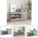 The Living Store Omarica za čevlje betonsko siva 100x42x60 cm inženirski les - Omarica Za Čevlje, (21744693) | Shoptok.si