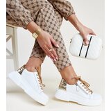 Gemre White and gold leather Atyaf sneakers | shoptok.hr