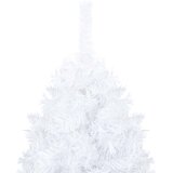  Umjetno osvijetljeno božićno drvce i kuglice bijelo 210 cm PVC | shoptok.hr