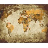  Slika za samostalno slikanje - Brown World Map 50x40 | shoptok.hr