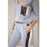 Kesi Set with a panther motif in gray color | shoptok.hr