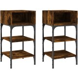 Maison Chic Dvo delni komplet Nočne omarice - Nočne mize dimljeni hrast 35x34,5x70 cm inženirski les, (21688478) Cene